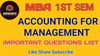 MBA 1ST SEM ACCOUNTING FOR MANAGEMENT | IMPORTANT QUESTIONS | MARCH-2023 | OU EXAMS #mba #mbaexams