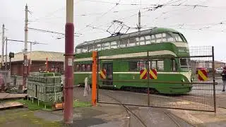 Two Balloon Trams leave the Depot for a day on the Prom