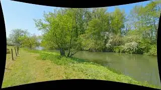 A sunny walk along the river near Stamford Bridge, York, North Yorkshire, England
