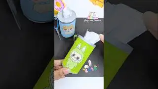 DIY Labubu Tissue Box Holder #shorts #aklimacraftsandjournals #papercraft #labubu #love #ytshorts