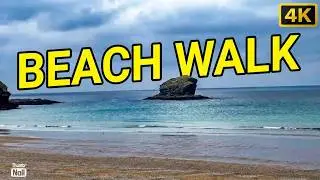 Cornwall 🇬🇧 Portreath Beach walk tour 4K #virtualtour #eplorecornwall #travel #2023 #beach