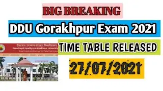 DDU Exam Time Table 2021| Ddu Time Table Released 2021 | Deen Dayal University Exam Time Table 2021