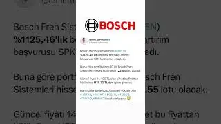 Bosch Fren Sistemleri'nin (#BFREN)%1125 bedelsiz sermaye artırım başvurusu SPK tarafından onayladı.