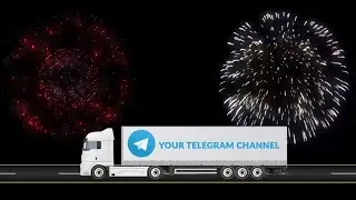 Telegram Logo Lower Third Green Screen and Alpha Blending Fantastic Truck and Fireworks