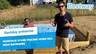 Montage d'une piscine hors-sol semi-enterr&eacute;e