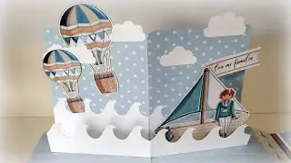 Tutorial desplegable pop up en V olas y barco. Plantillas gratis. Colaboración Sueños scraperos.