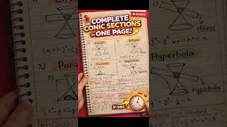 Complete Conic Sections Revision in one page 💯🤩 l Class 11th CBSE Maths l #shorts #viral #maths #iit