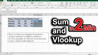 Sum and VLookup Function  | Excel Tutorial Part 2/50