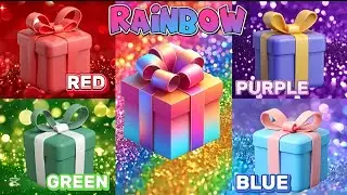 Coose your gift 🎁|| 5 gift box challenge|| Green, Purple, Rainbow, Blue & Red 💙🌈💜💚&hearts;️#chooseyourgift