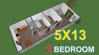 Nhà cấp 4 đơn giản 5x13 thiết kế 2 Phòng Ngủ