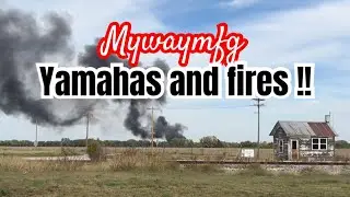 Первая поездка на старом Yamaha DT360 и большой пожар!
