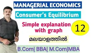 Managerial Economics| Consumer's Equilibrium| Graphical  illustration| Malayalam