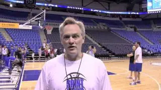 SLU asst. coach Jim Whitesell talks after Thursday's practice
