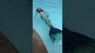 Mermaid relaxing in a local pool #mermaid #mermaiding #mermaidtail