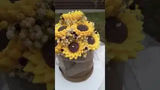 #Sunflower Wax Arrangement #Handmade #Rustic #Home Decor  #Natural Wax Flowers #Summer Centerpiece