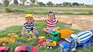 Kids Unboxing Rescue Truck | Playing with JCB and Truck Toys | Rescuing Stuck Vehicles 🚒🚜