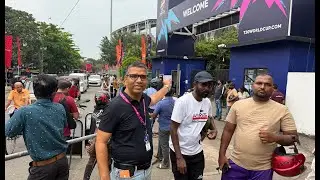 Team india. coming for practice now! But Rain too is coming!