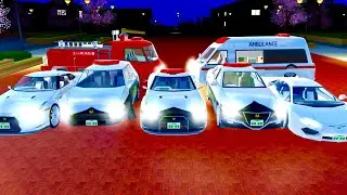 Epic Emergency Vehicle Display at Night &ndash; Sakura School Simulator Gameplay 267
