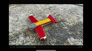 LEGO red plane Stop Motion &mdash; Handmade Build by a Kid!