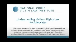 Understanding Victims' Rights Law for Advocates