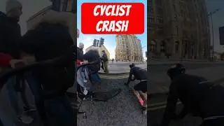 Cyclist vs pedestrian crash! Pedestrian runs out into the road into the path of a cyclist