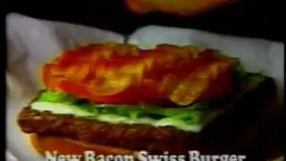 Wendy's Bacon Swiss Burger Promo 1988