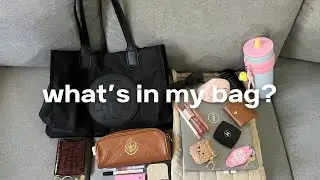 what's in my bag 2025 ( corporate girly edition ) | Tory Burch Ella Patent Tote
