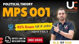MPS 001 December 2025 | IGNOU Most Important Questions & Notes Answers | MA 1st Yr | Unimark Classes