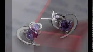 AlbeeShops.com Fashion Silver CZ Heart Shaped Studded Earrings