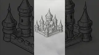 Drawing an Isometric Castle! 🏰 Easy Step-by-Step Guide #drawing #isometricart
