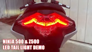 2024-2026 Kawasaki Ninja 500 Z500 Sequential Integrated LED Tail lights Demo by Motodynamic