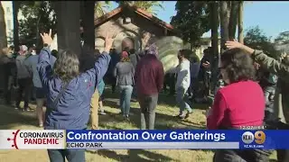 Protesters Confront Supporters Of Controversial Christian Leader Sean Feucht In Echo Park