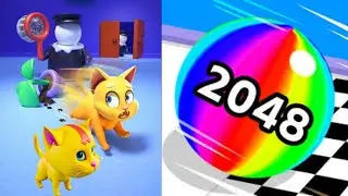 2048 | Cat Escape vs Ball Run 2048 #cutiepie22yt #devagamezone #catescape #ballrun2048