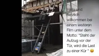Dachdeckeraufzug bzw. Dachdeckerlift f&uuml;r die Dachsanierung von Liftverleih Edgar Bach