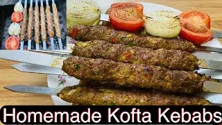 How to Make Skewer Kofta Kabab: Ground Veal Afghan Style Kebab Recipe, Easy Homemade BBQ Kofta Kabob