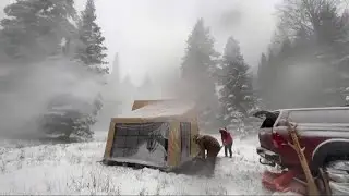 Camping In Cold Weather || Hiding From Snow Storm || Preparedness Survival