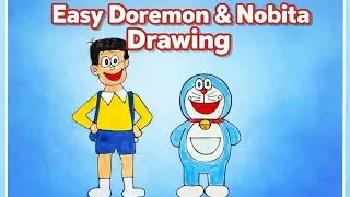 # doremon or Nobita drawing ❤️🖌️ #Easy drawing ❤️🖌️