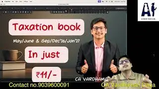 Taxation New Books | Inter | May/June & Sep/Dec'26/Jan'27 | CA Vardhaman Daga@arhaminstitute