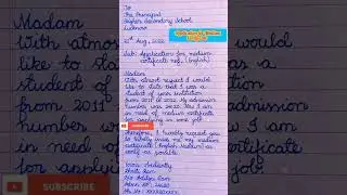 Application for medium certificate for students| Cursive Writing ✍🏻 Practice