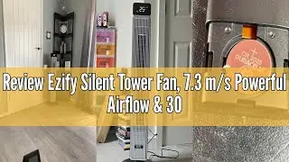 Review Ezify Silent Tower Fan, 7.3 m/s Powerful Airflow & 30 dB Quiet, Quiet Cooling Tower Fan for B