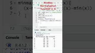 MinMax Normalization Function In R(RStudio) #shorts #rstudio #coding #datascience