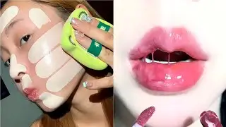 Glossy lipstick and korean foundation