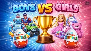 BOYS vs GIRLS Kinder Joy Challenge! (Toy Rating Battle + Winner Trophy)