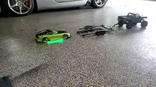 Custom built scale RC drift trailer. #rcdrift #rctrailer #traxxas #dodgeviper #jeep #trx4