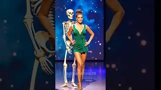 Woman and skeleton magic show ai #shorts #agt #hybrid #morphe #ai #magic #viralshorts