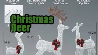 Review Warm White Lighted Christmas Reindeer Family Set for Outdoor Decor
