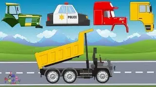 Street Vehicles | Police Car, Fire Truck, Bulldozer, Tractor | Compilation Animated series