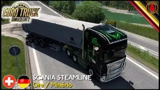 Euro Truck Simulator 2: Scania de Zurique para Nuremberg 🇨🇭 🇩🇪 | Carga: Minério