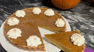 Tarte &agrave; la citrouille تارت اليقطين 🎃 #relaxing #food #cooking #howtomakecakecreamathome #recipe