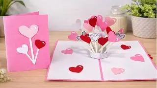 Valentine Pop Up Card ❤️ | DIY Greeting Card | Easy 3D Heart Card for Valentine&rsquo;s Day